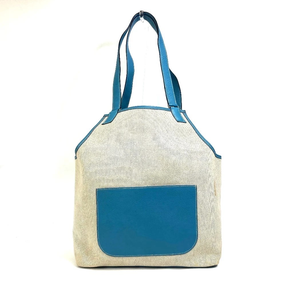 HERMES SHOULDER BAG JARDINE PM TOTE BAG: HERMES Shoulder Bag Jardine PM Tote Bag Brand: HERMES Type/Style: Tote Bag Material: Toile H / Taurillon Clece Color: blue x natural Size: W12.6xH14.8xD4.3inch / W32cmxH37.5cmxD11cm Accessories: N