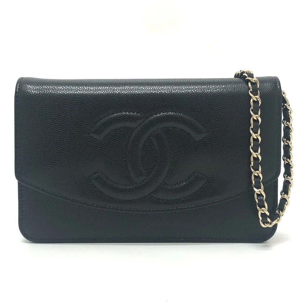 CHANEL METIERS D'ART COLLECTION GRAINED SHINY CHAIN WALLET SHOULDER BAG: CHANEL Metiers d'Art Collection Grained Shiny Chain Wallet Shoulder Bag Brand: CHANEL Type/Style: Shoulder Bag Material: Calfskin Color: Black Size: W7.5xH4.7xD1.2inch / W19cmxH12cmxD3cm Accessori