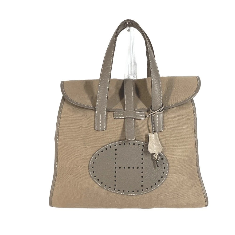 HERMES PUNCHING H LOGO HOOD TOTE BAG DUFFLE BAG HAND BAG (1 of 10)
