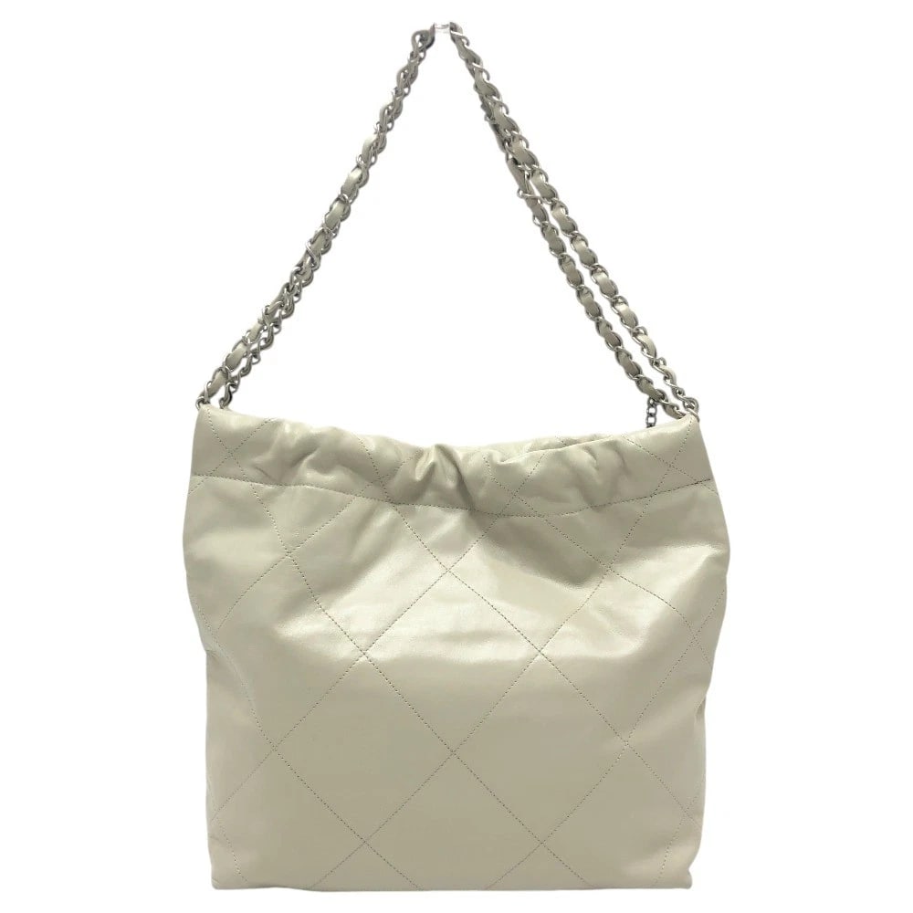 CHANEL CHANEL 22 SMALL CC MARK SHOULDER BAG: CHANEL Chanel 22 Small CC Mark Shoulder Bag Brand: CHANEL Type/Style: Shoulder Bag Material: Calfskin Color: gray Size: W13.8xH11.8xD3.0inch / W35cmxH30cmxD7.5cm Accessories: None Accessor