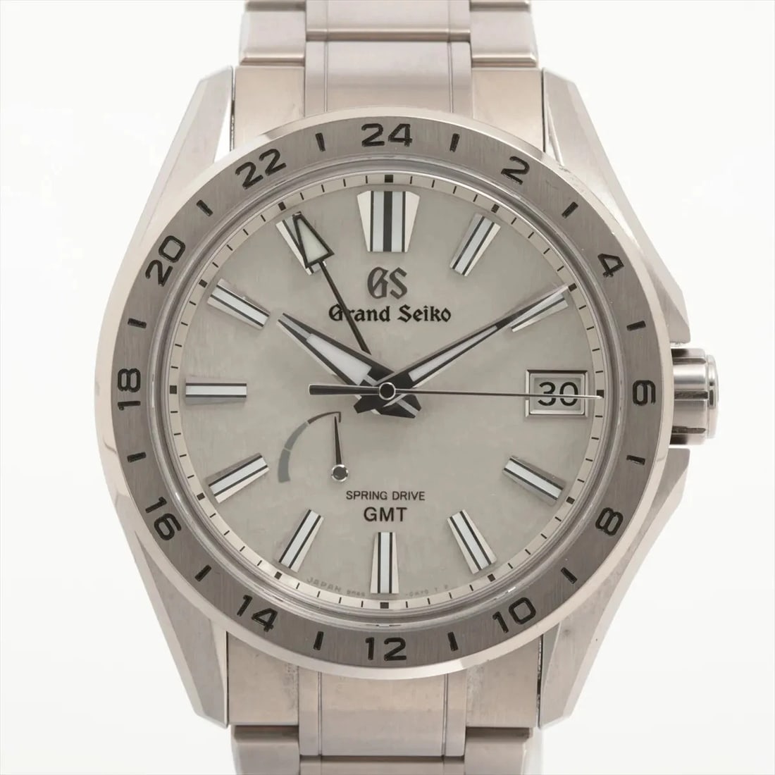GRAND SEIKO EVOLUTION SPRING DRIVE GMT ASAGIRI TI AT SILVER WATCH: Grand Seiko Evolution Spring Drive Gmt Asagiri Ti At Silver Watch Brand: Grand Seiko Type/Style: Wristwatch Material: TI Color: Dial Color Silver Size: Case:W1.6 x H1.6inch / W40 x H40 Circumference