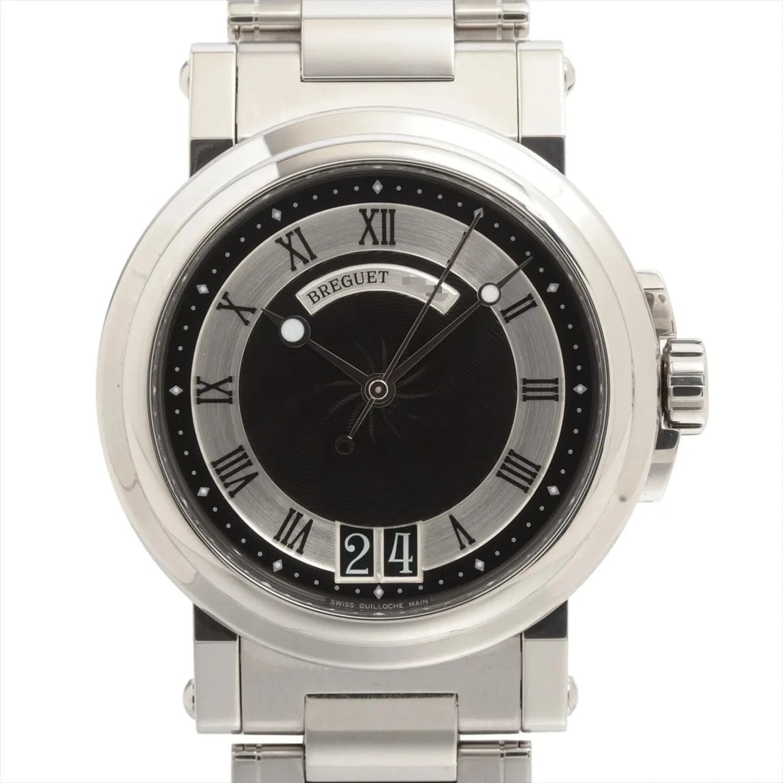 BREGUET MARINE II LARGE DATE SS AT BLACK DIAL WATCH: Breguet Marine Ii Large Date Ss At Black Dial Watch Brand: Breguet Type/Style: Wristwatch Material: SS Color: Dial Color Black Size: Case:W1.2 x H1.2inch / W39 x H39 Circumference of Wrist:7.1inch / 1