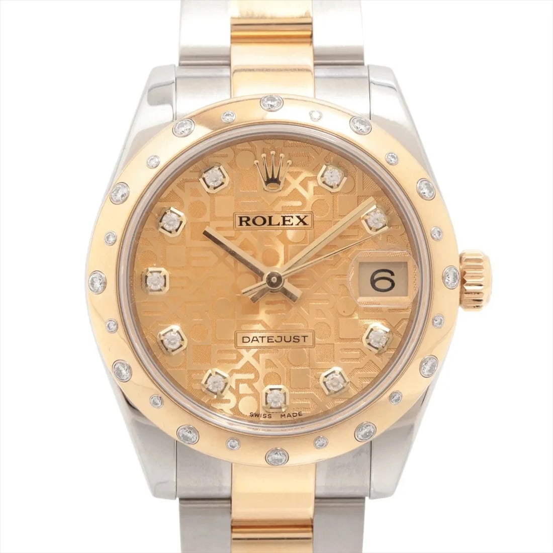 ROLEX DATEJUST 31 AT CHAMPAGNE COMPUTER DIAL WATCH: Rolex Datejust 31 At Champagne Computer Dial Watch Brand: Rolex Type/Style: Wristwatch Material: SS?YG Color: Dial Color Champagne carving computer Size: Case:W1.2 x H1.2inch / W31 x H31 Accessori