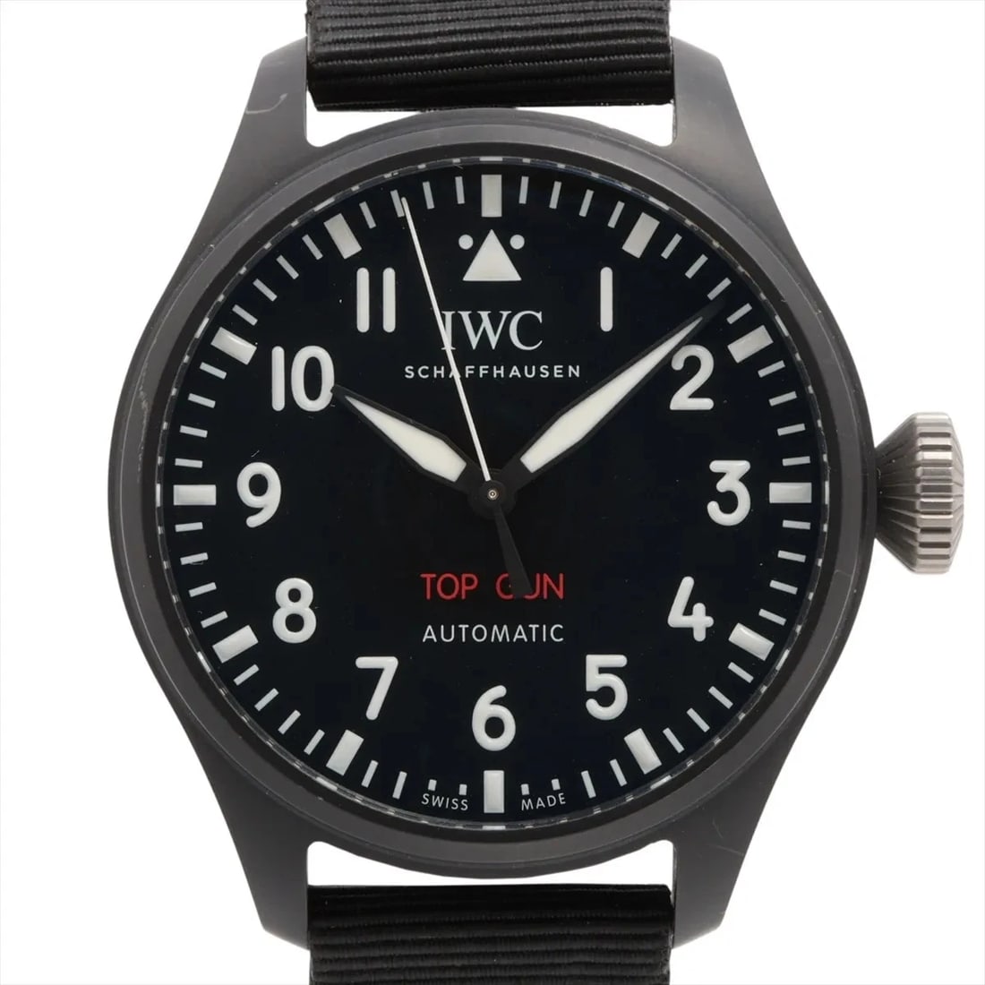 IWC BIG PILOT'S WATCH 43 CE X NYLON AT BLACK DIAL WATCH: Iwc Big Pilot'S Watch 43 Ce X Nylon At Black Dial Watch Brand: IWC Type/Style: Wristwatch Material: CE x nylon Color: Dial Color Black Size: Case:W1.6 x H1.6inch / W42 x H42 Circumference of Wrist:7.5