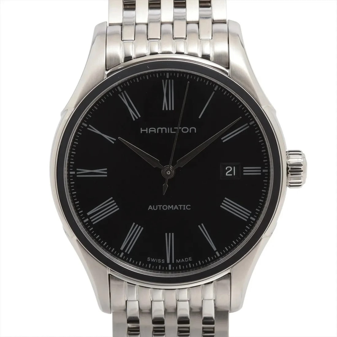 HAMILTON AMERICAN CLASSIC VARIANTS AUTO SS AT BLACK DIAL WATCH: Hamilton American Classic Variants Auto Ss At Black Dial Watch Brand: Hamilton Type/Style: Wristwatch Material: SS Color: Dial Color Black Size: Case:W1.6 x H1.6inch / W40 x H40 Circumference of Wrist