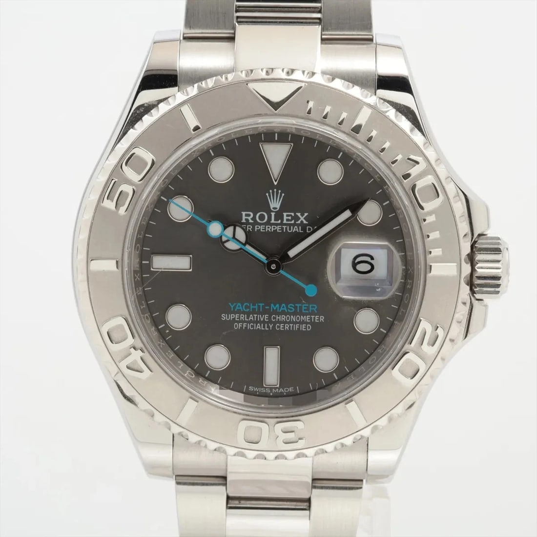 ROLEX YACHT-MASTER 40 PT?SS AT SLATE DIAL WATCH: Rolex Yacht-Master 40 Pt?Ss At Slate Dial Watch Brand: Rolex Type/Style: Wristwatch Material: PT?SS Color: Dial Color slate Size: Case:W1.6 x H1.6inch / W40 x H40 Circumference of Wrist:5.5inch / 14