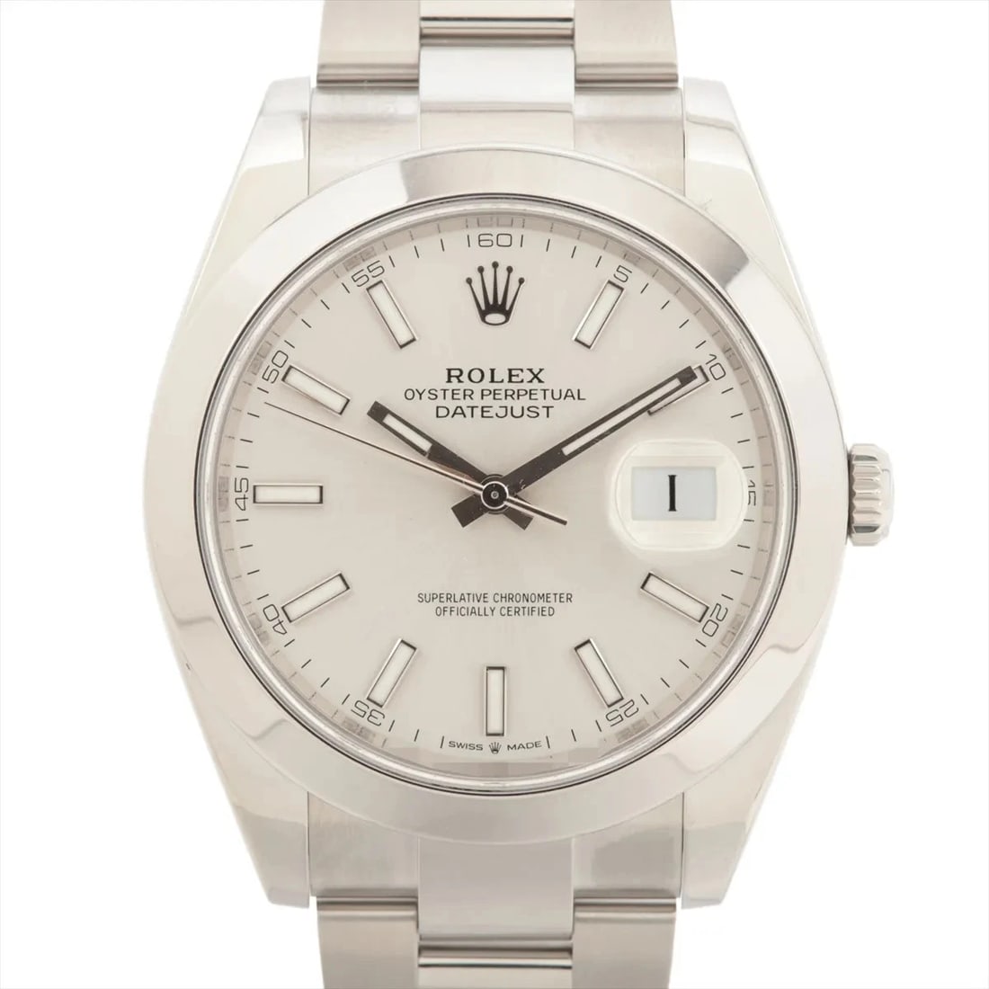 ROLEX DATEJUST 41 SS AT SILVER WATCH: Rolex Datejust 41 Ss At Silver Watch Brand: Rolex Type/Style: Wristwatch Material: SS Color: Dial Color Silver Size: Case:W1.6 x H1.6inch / W41 x H41 Circumference of Wrist:7.3inch / 18.5