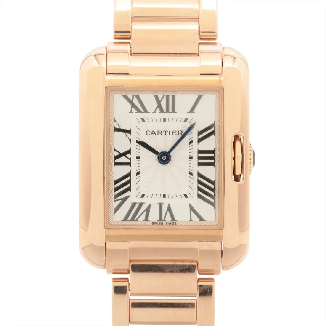 CARTIER TANK ANGLAISE SM PG QZ SILVER WATCH: Cartier Tank Anglaise Sm Pg Qz Silver Watch Brand: Cartier Type/Style: Wristwatch Material: PG Color: Dial Color Silver Size: Case:W0.8 x H1.2inch / W23 x H30 Circumference of Wrist:5.5inch / 14
