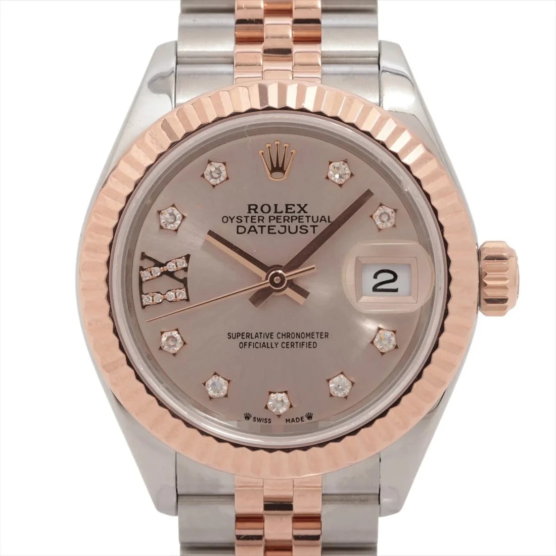 ROLEX LADY DATEJUST AT SUNDUST DIAL WATCH: Rolex Lady Datejust At Sundust Dial Watch Brand: Rolex Type/Style: Wristwatch Material: PG?SS Color: Dial Color Sundust Size: Case:W0.8 x H0.8inch / W28 x H28 Circumference of Wrist:6.3inch / 16 A