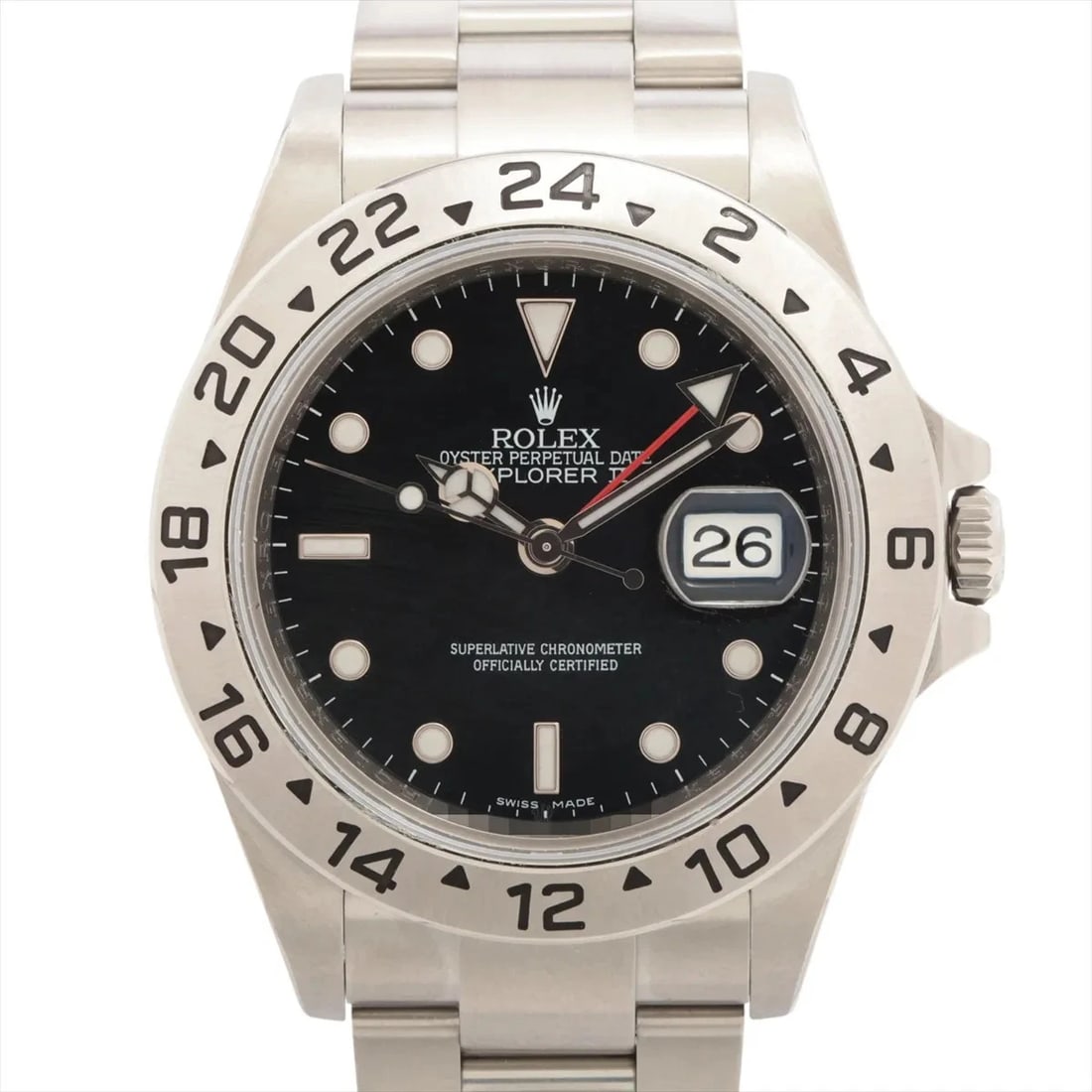 ROLEX EXPLORER II SS AT BLACK DIAL WATCH: Rolex Explorer Ii Ss At Black Dial Watch Brand: Rolex Type/Style: Wristwatch Material: SS Color: Dial Color Black Size: Case:W1.6 x H1.6inch / W40 x H40 Circumference of Wrist:6.7inch / 17 Accesso