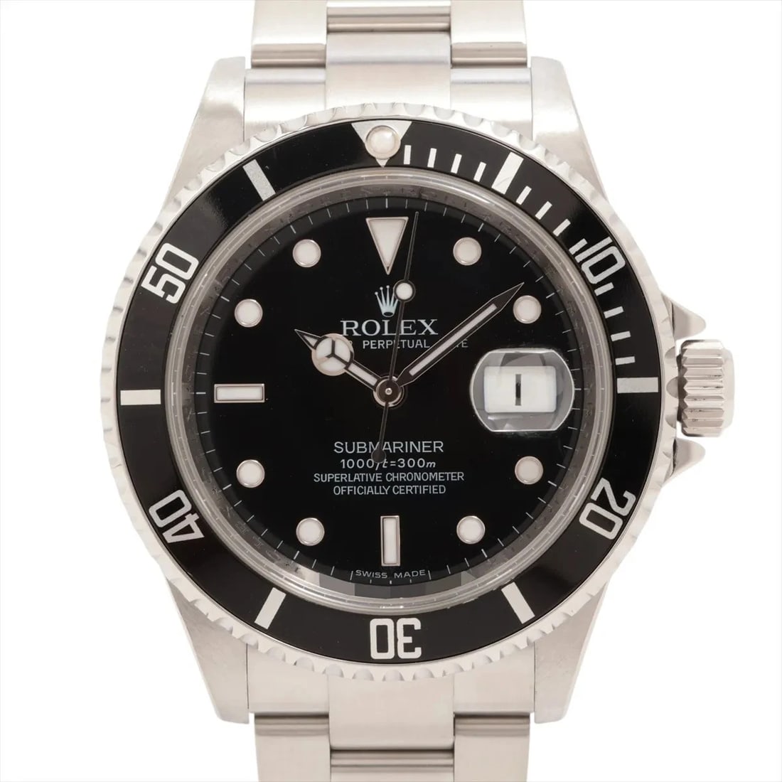 ROLEX SUBMARINER DATE SS AT BLACK DIAL WATCH: Rolex Submariner Date Ss At Black Dial Watch Brand: Rolex Type/Style: Wristwatch Material: SS Color: Dial Color Black Size: Case:W1.6 x H1.6inch / W40 x H40 Circumference of Wrist:6.9inch / 17.5 A