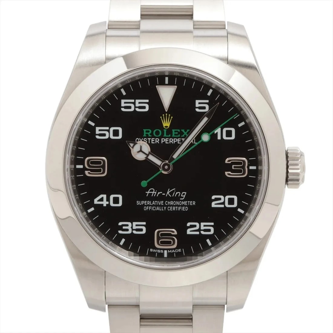 ROLEX AIR-KING SS AT BLACK DIAL WATCH: Rolex Air-King Ss At Black Dial Watch Brand: Rolex Type/Style: Wristwatch Material: SS Color: Dial Color Black Size: Case:W1.6 x H1.6inch / W40 x H40 Circumference of Wrist:7.3inch / 18.5 Accessor