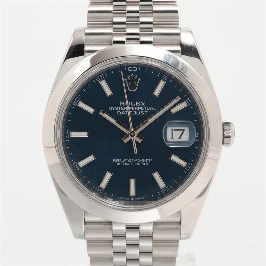 ROLEX DATEJUST 41 SS AT BRIGHT BLUE DIAL JUBILEE WATCH: Rolex Datejust 41 Ss At Bright Blue Dial Jubilee Watch Brand: Rolex Type/Style: Wristwatch Material: SS Color: Dial Color bright blue Size: Case:W1.6 x H1.6inch / W41 x H41 Circumference of Wrist:7.1i