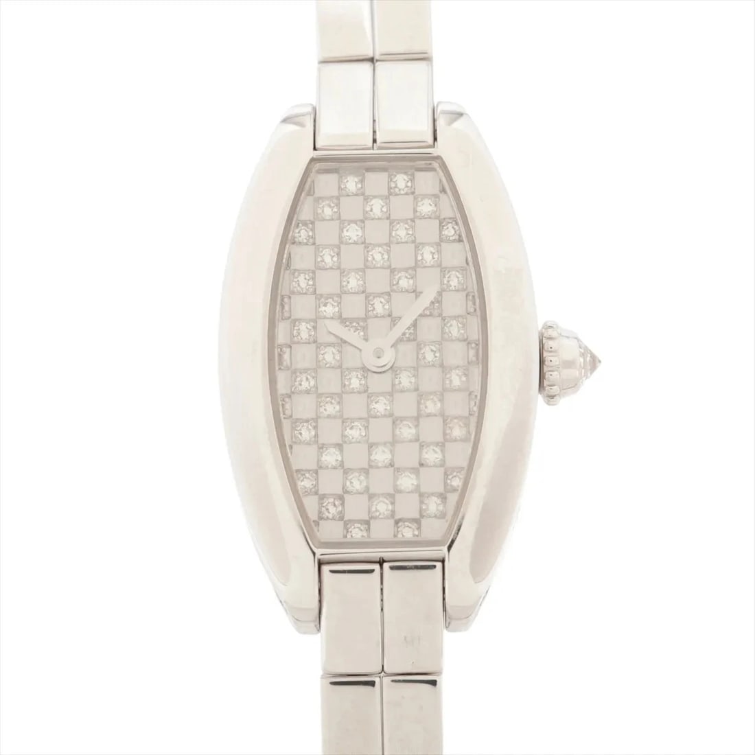 CARTIER RANIERE TONNEAU MINI WG QZ DIAMOND WATCH: Cartier Raniere Tonneau Mini Wg Qz Diamond Watch Brand: Cartier Type/Style: Wristwatch Material: WG Color: Dial Color None Size: Case:W0.4 x H0.8inch / W16 x H27 Circumference of Wrist:6.5inch / 16.5 