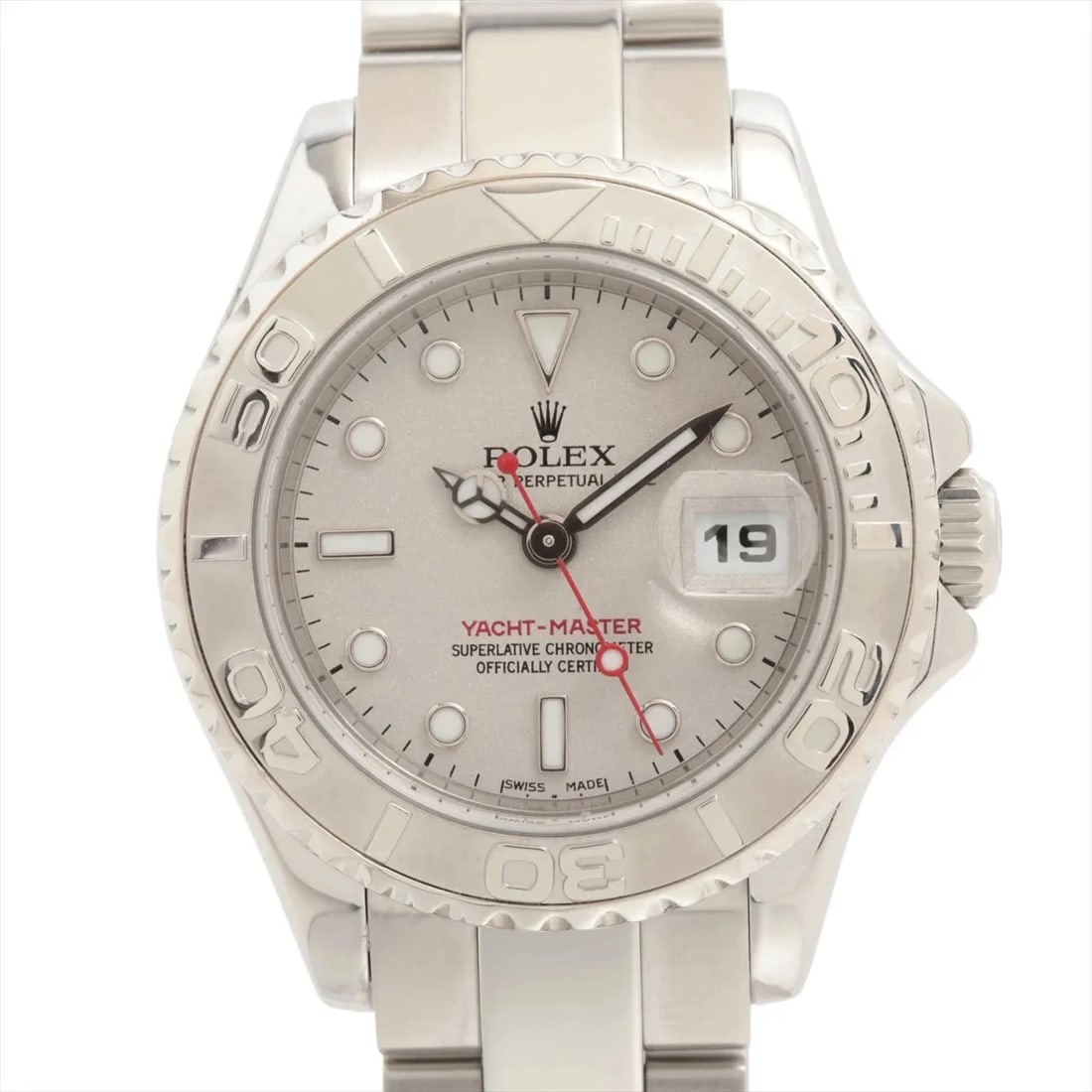 ROLEX YACHT?MASTER PT?SS AT SILVER WATCH: Rolex Yacht?Master Pt?Ss At Silver Watch Brand: Rolex Type/Style: Wristwatch Material: PT?SS Color: Dial Color Silver Size: Case:W0.8 x H0.8inch / W29 x H29 Circumference of Wrist:6.9inch / 17.5 A