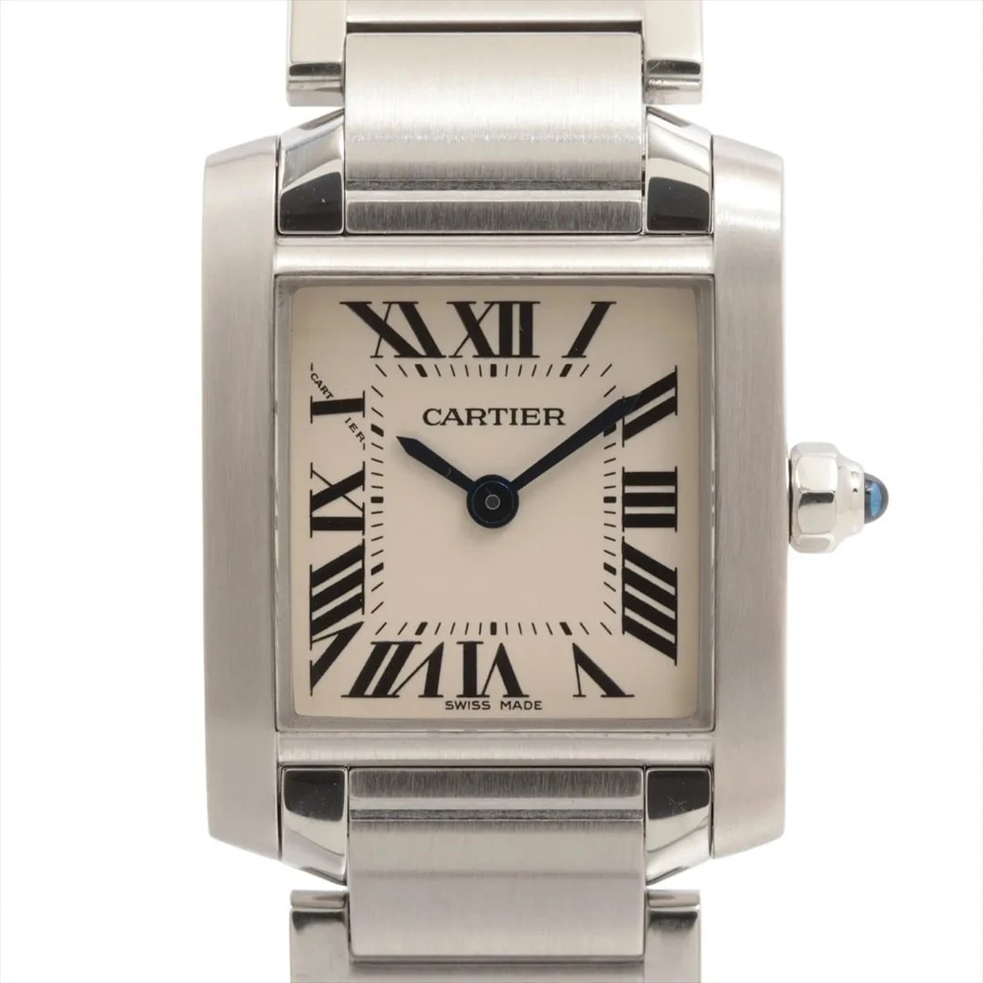 CARTIER TANK FRANCAISE SM SS QZ SILVER WATCH: Cartier Tank Francaise Sm Ss Qz Silver Watch Brand: Cartier Type/Style: Wristwatch Material: SS Color: Dial Color Silver Size: Case:W0.8 x H0.8inch / W20 x H25 Circumference of Wrist:6.7inch / 17