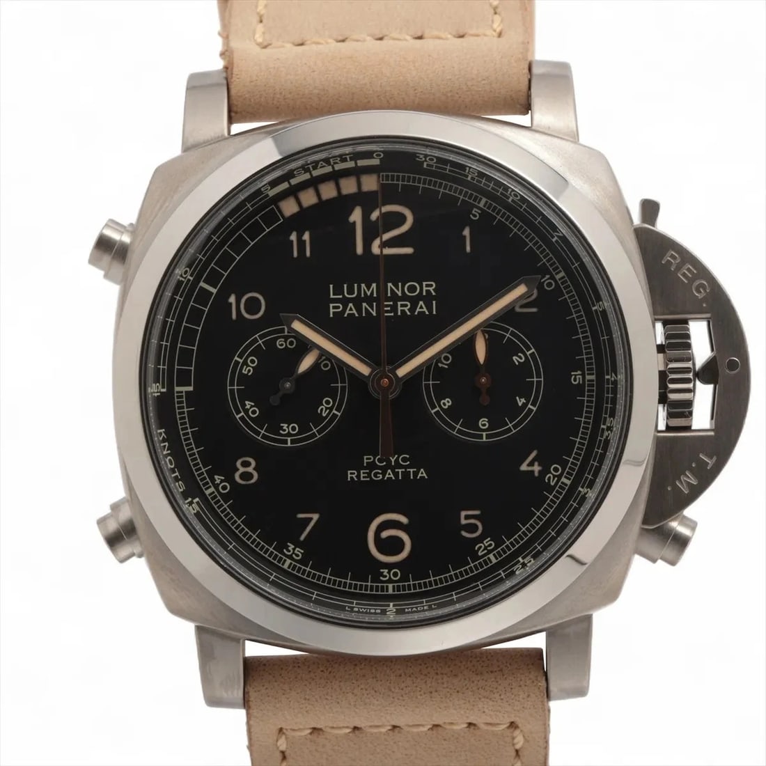 PANERAI LUMINOR PCYC REGATTA FLYBACK TI X LEATHER WATCH (1 of 2)