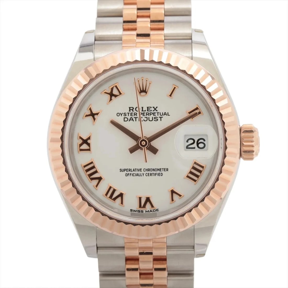 ROLEX LADY DATEJUST AT WHITE DIAL WATCH: Rolex Lady Datejust At White Dial Watch Brand: Rolex Type/Style: Wristwatch Material: PG?SS Color: Dial Color White Size: Case:W0.8 x H0.8inch / W28 x H28 Circumference of Wrist:6.3inch / 16
