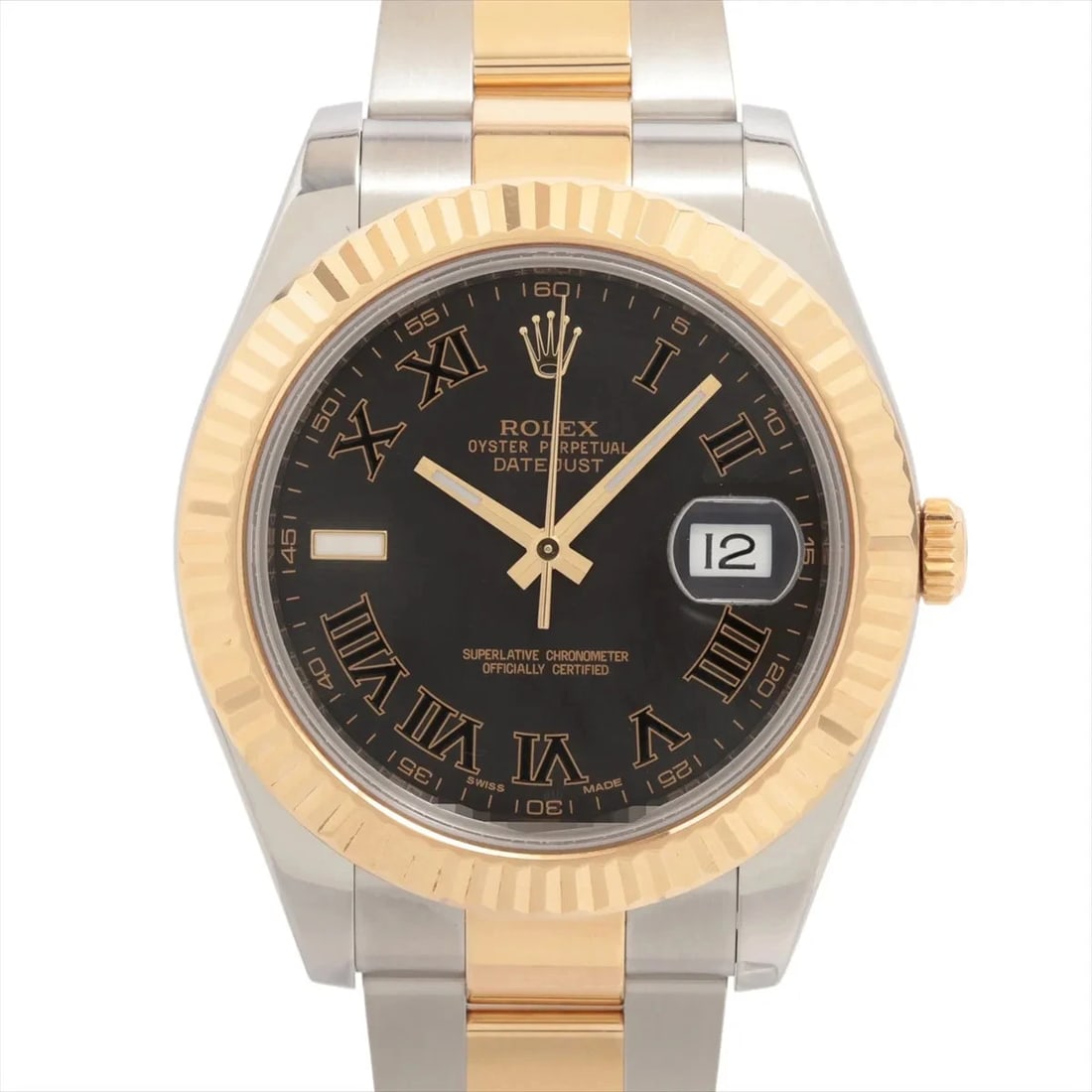 ROLEX DATEJUST II AT BLACK DIAL WATCH: Rolex Datejust Ii At Black Dial Watch Brand: Rolex Type/Style: Wristwatch Material: SS?YG Color: Dial Color Black Size: Case:W1.6 x H1.6inch / W41 x H41 Circumference of Wrist:7.5inch / 19 Accesso