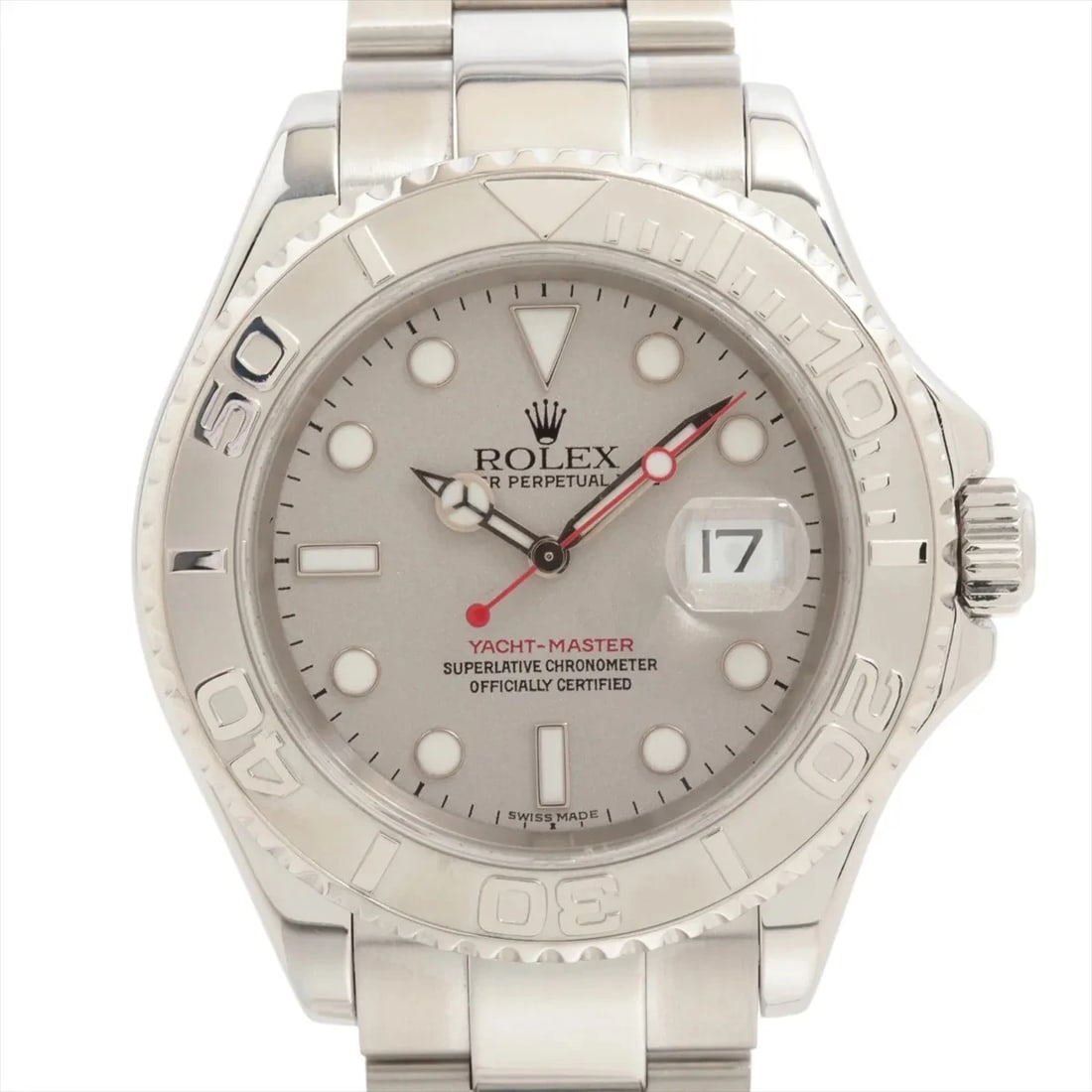 ROLEX YACHT-MASTER 40 PT?SS AT SILVER WATCH: Rolex Yacht-Master 40 Pt?Ss At Silver Watch Brand: Rolex Type/Style: Wristwatch Material: PT?SS Color: Dial Color Silver Size: Case:W1.6 x H1.6inch / W40 x H40 Circumference of Wrist:7.7inch / 19.5