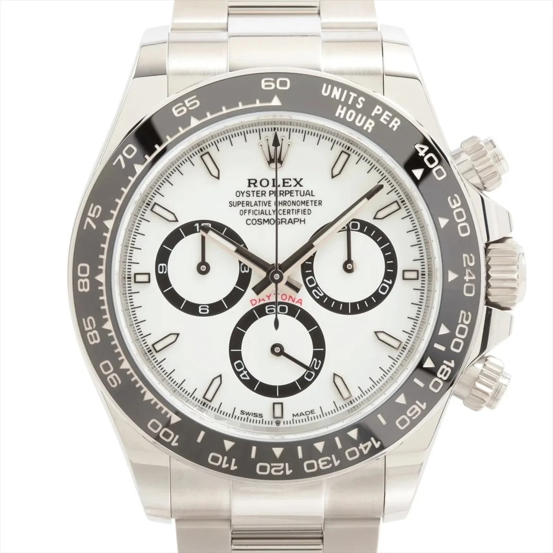 ROLEX COSMOGRAPH DAYTONA SS AT WHITE DIAL WATCH: Rolex Cosmograph Daytona Ss At White Dial Watch Brand: Rolex Type/Style: Wristwatch Material: SS Color: Dial Color White Size: Case:W1.6 x H1.6inch / W40 x H40 Circumference of Wrist:7.1inch / 18