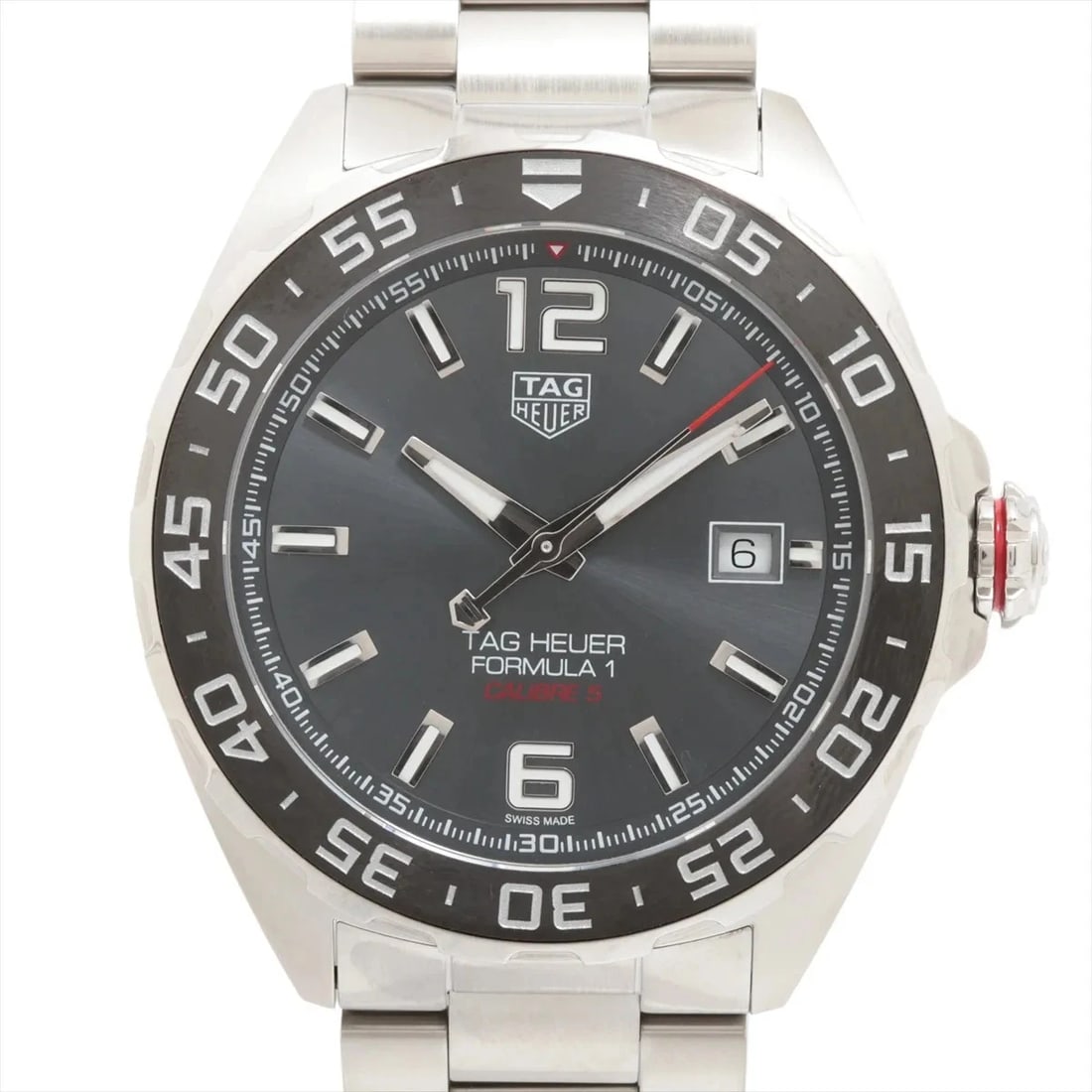 TAG HEUER DATE SS AT GRAY WATCH: Tag Heuer Date Ss At Gray Watch Brand: TAG Heuer Type/Style: Wristwatch Material: SS Color: Dial Color Gray Size: Case:W1.6 x H1.6inch / W43 x H43 Circumference of Wrist:7.9inch / 20 Accessories:
