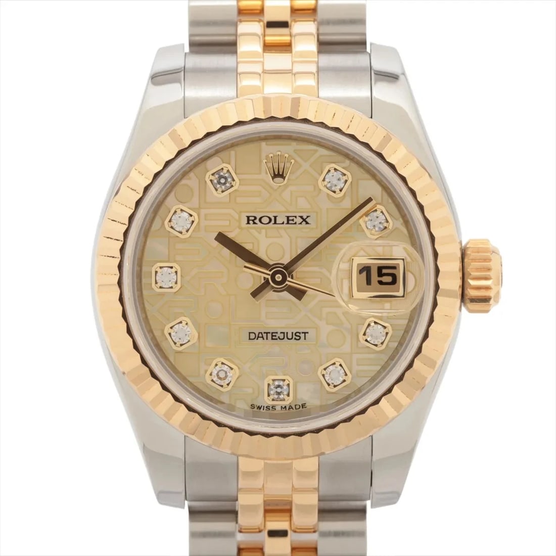 ROLEX LADY DATEJUST AT YELLOW SHELL DIAL WATCH: Rolex Lady Datejust At Yellow Shell Dial Watch Brand: Rolex Type/Style: Wristwatch Material: SS?YG Color: Dial Color Yellow shell carving computer Size: Case:W0.8 x H0.8inch / W26 x H26 Circumference