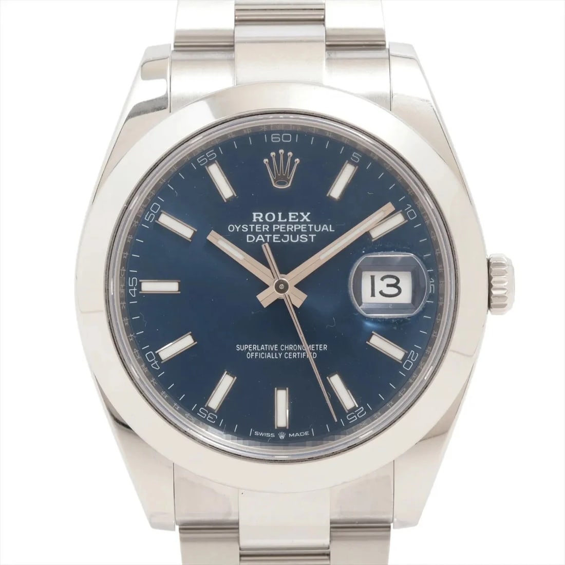 ROLEX DATEJUST 41 SS AT BRIGHT BLUE DIAL OYSTER WATCH: Rolex Datejust 41 Ss At Bright Blue Dial Oyster Watch Brand: Rolex Type/Style: Wristwatch Material: SS Color: Dial Color bright blue Size: Case:W1.6 x H1.6inch / W41 x H41 Circumference of Wrist:7.5in