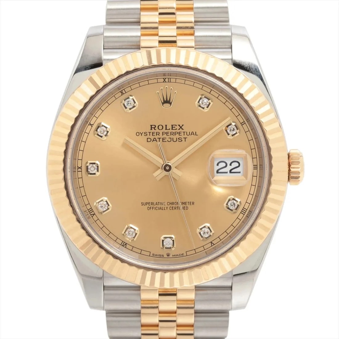 ROLEX DATEJUST 41 AT CHAMPAGNE WATCH: Rolex Datejust 41 At Champagne Watch Brand: Rolex Type/Style: Wristwatch Material: SS?YG Color: Dial Color Champagne Size: Case:W1.6 x H1.6inch / W41 x H41 Circumference of Wrist:7.5inch / 19 Acce