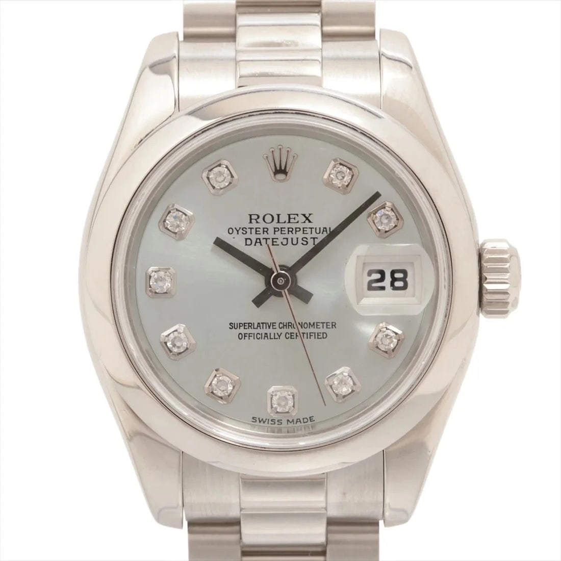 ROLEX DATEJUST PT AT ICEBLUE WATCH: Rolex Datejust Pt At Iceblue Watch Brand: Rolex Type/Style: Wristwatch Material: PT Color: Dial Color Ice blue Size: Case:W0.8 x H0.8inch / W26 x H26 Circumference of Wrist:6.1inch / 15.5 Accessor