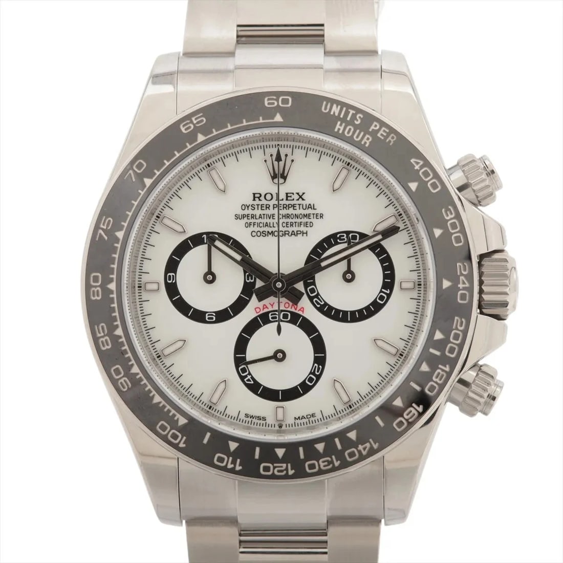 ROLEX COSMOGRAPH DAYTONA SS AT WHITE DIAL WATCH: Rolex Cosmograph Daytona Ss At White Dial Watch Brand: Rolex Type/Style: Wristwatch Material: SS Color: Dial Color White Size: Case:W1.6 x H1.6inch / W40 x H40 Circumference of Wrist:7.7inch / 19.5