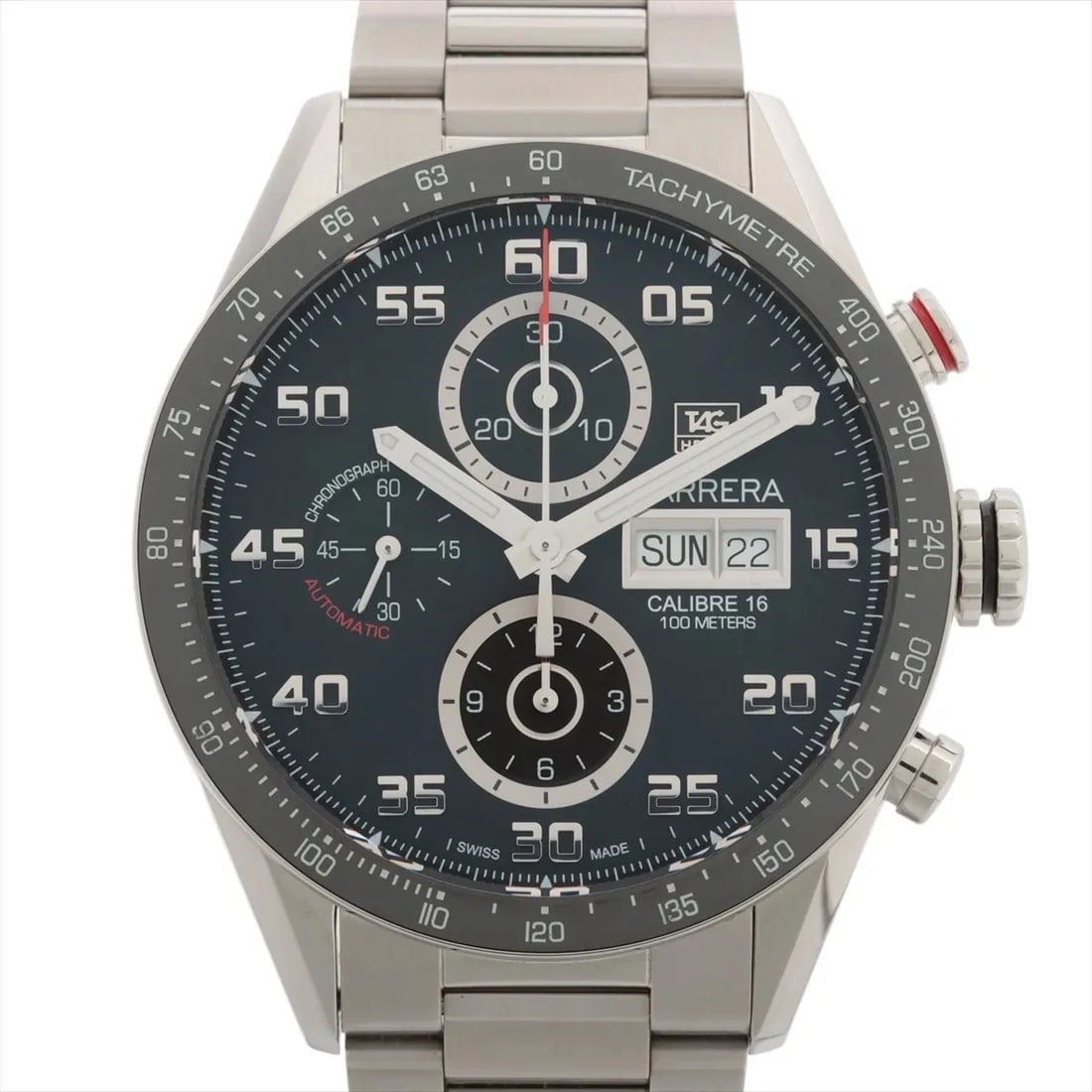 TAG HEUER CARRERA CALIBRE 16 CHRONOGRAPH SS AT BLACK DIAL WATCH: Tag Heuer Carrera Calibre 16 Chronograph Ss At Black Dial Watch Brand: TAG Heuer Type/Style: Wristwatch Material: SS Color: Dial Color Black Size: Case:W1.6 x H1.6inch / W43 x H43 Circumference of Wri