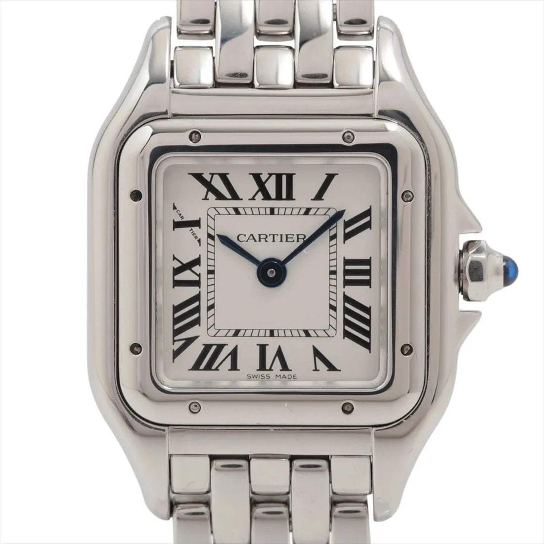 CARTIER PANTHERE DOO CARTIER SM SS QZ SILVER WATCH: Cartier Panthere Doo Cartier Sm Ss Qz Silver Watch Brand: Cartier Type/Style: Wristwatch Material: SS Color: Dial Color Silver Size: Case:W0.8 x H1.2inch / W23 x H30 Circumference of Wrist:6.5inch / 1