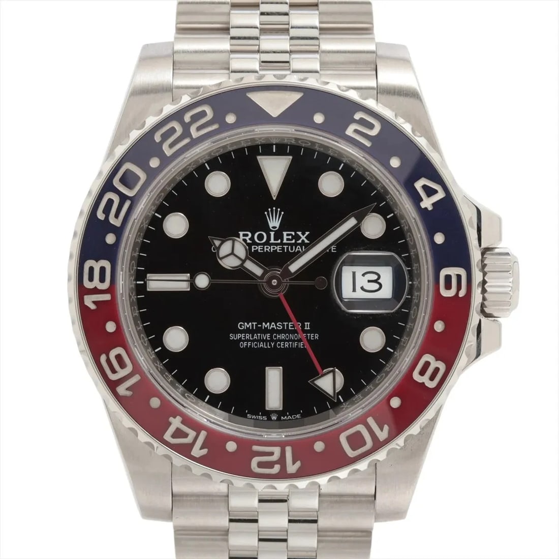 ROLEX GMT MASTER II SS AT BLACK DIAL JUBILEE WATCH (1 of 3)