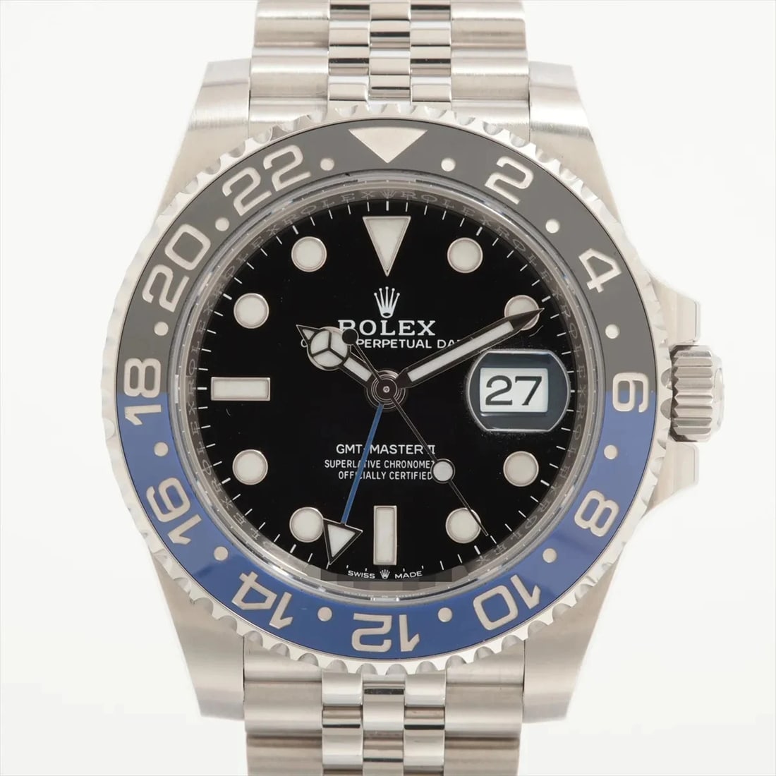 ROLEX GMT MASTER II SS AT BLACK DIAL WATCH: Rolex Gmt Master Ii Ss At Black Dial Watch Brand: Rolex Type/Style: Wristwatch Material: SS Color: Dial Color Black Size: Case:W1.6 x H1.6inch / W40 x H40 Circumference of Wrist:7.3inch / 18.5 Acc