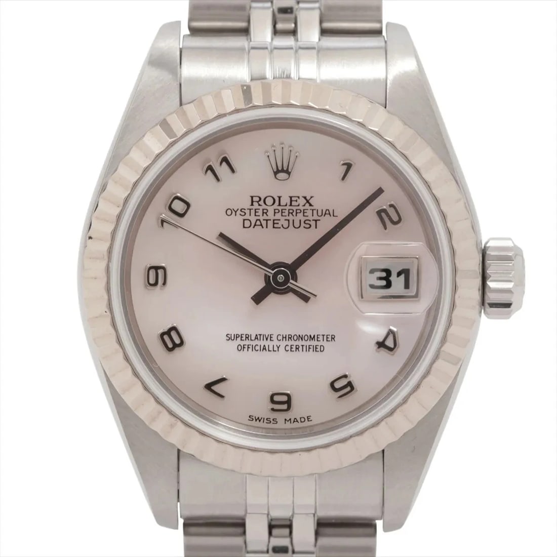 ROLEX LADY DATEJUST SS?WG AT WHITE SHELL DIAL WATCH: Rolex Lady Datejust Ss?Wg At White Shell Dial Watch Brand: Rolex Type/Style: Wristwatch Material: SS?WG Color: Dial Color white shell Size: Case:W0.8 x H0.8inch / W26 x H26 Circumference of Wrist:6.3i
