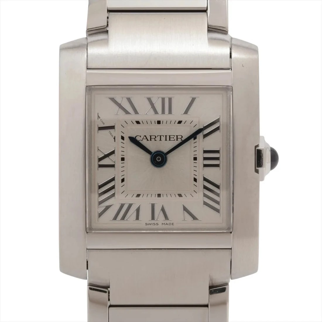 CARTIER TANK FRANCAISE SM SS QZ SILVER WATCH: Cartier Tank Francaise Sm Ss Qz Silver Watch Brand: Cartier Type/Style: Wristwatch Material: SS Color: Dial Color Silver Size: Case:W0.8 x H0.8inch / W21.2 x H25.7 Circumference of Wrist:6.3inch / 16 