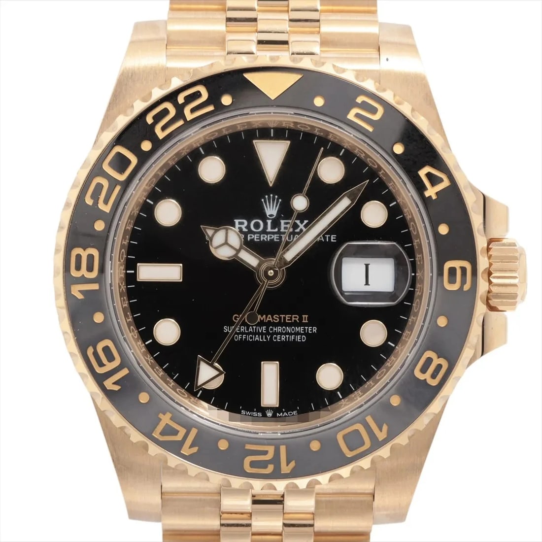 ROLEX GMT MASTER YG AT BLACK DIAL WATCH: Rolex Gmt Master Yg At Black Dial Watch Brand: Rolex Type/Style: Wristwatch Material: YG Color: Dial Color Black Size: Case:W1.6 x H1.6inch / W40 x H40 Circumference of Wrist:6.9inch / 17.5 Access