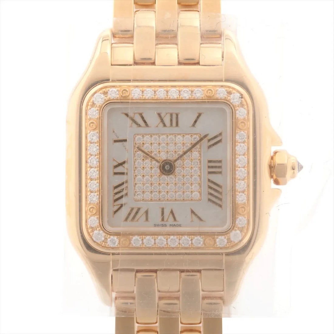 CARTIER PANTHERE DOO CARTIER SM YG QZ SILVER WATCH: Cartier Panthere Doo Cartier Sm Yg Qz Silver Watch Brand: Cartier Type/Style: Wristwatch Material: YG Color: Dial Color Silver Size: Case:W0.8 x H1.2inch / W22 x H30.3 Circumference of Wrist:6.3inch /