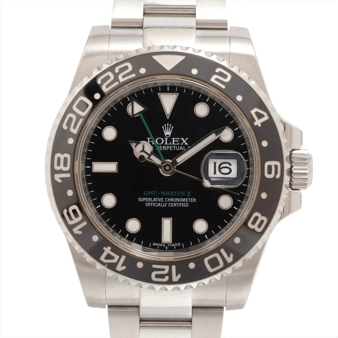 ROLEX GMT MASTER SS AT BLACK DIAL WATCH: Rolex Gmt Master Ss At Black Dial Watch Brand: Rolex Type/Style: Wristwatch Material: SS Color: Dial Color Black Size: Case:W1.6 x H1.6inch / W40 x H40 Circumference of Wrist:7.1inch / 18 Accessor