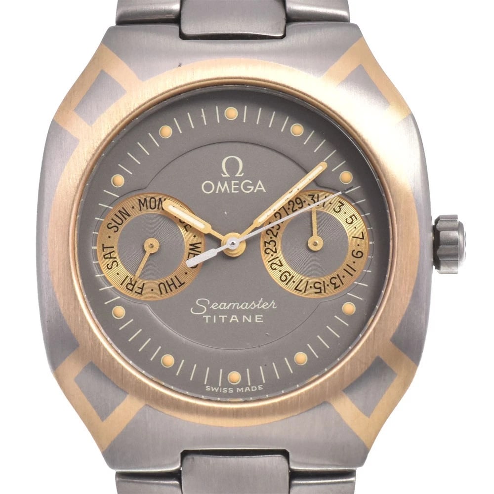 OMEGA SEAMASTER POLARIS TITANIUM / K18YG QUARTZ WATCH: Omega Seamaster Polaris Titanium / K18Yg Quartz Watch Brand: OMEGA Type/Style: Wristwatch Material: Band Material titanium, Case Material Titanium / K18YG Color: Case Color Silver / Gold, Band Color S