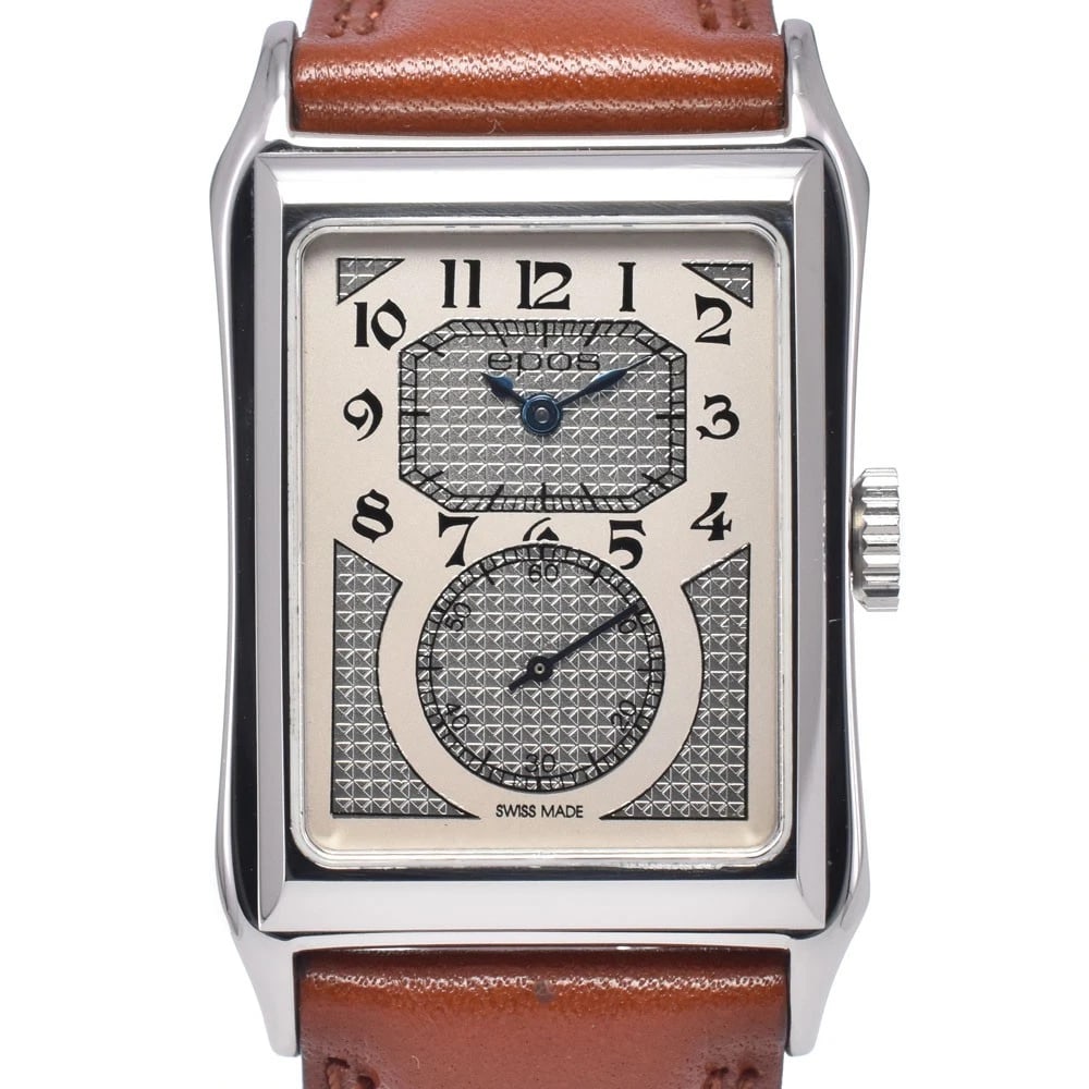 EPOS DOCTOR'S WATCH HAND WINDING WATCH: Epos Doctor'S Watch Hand Winding Watch Brand: EPOS Type/Style: Wristwatch Material: Band Material leather, Case Material Stainless Steel Color: Case Color Silver, Band Color Brown, Dial Color Silver S