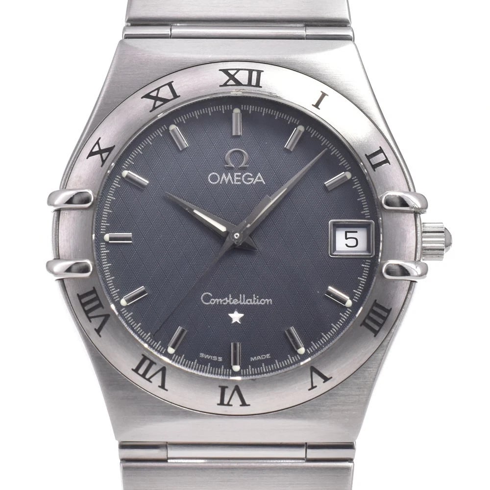 OMEGA CONSTELLATION GRAY DIAL QUARTZ WATCH: Omega Constellation Gray Dial Quartz Watch Brand: OMEGA Type/Style: Wristwatch Material: Band Material Stainless Steel, Case Material Stainless Steel Color: Case Color Silver, Band Color Silver, Dial