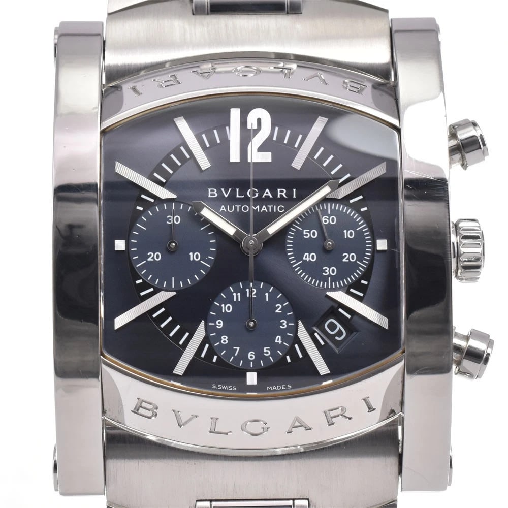 BVLGARI ASSIOMA CHRONOGRAPH AUTOMATIC WATCH: Bvlgari Assioma Chronograph Automatic Watch Brand: BVLGARI Type/Style: Wristwatch Material: Band Material Stainless Steel, Case Material Stainless Steel Color: Case Color Silver, Band Color Silver, Di
