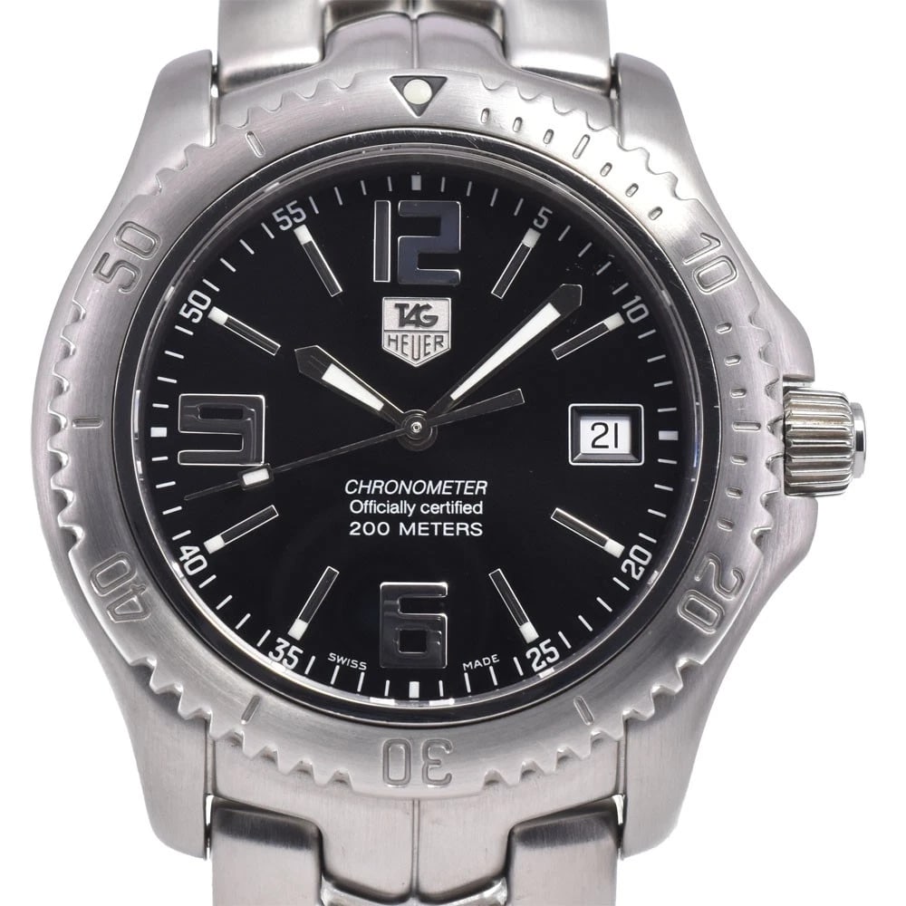 TAG HEUER LINK CHRONOMETER DATE BLACK DIAL AUTOMATIC WATCH: Tag Heuer Link Chronometer Date Black Dial Automatic Watch Brand: TAG HEUER Type/Style: Wristwatch Material: Band Material Stainless Steel, Case Material Stainless Steel Color: Case Color Silver, Band