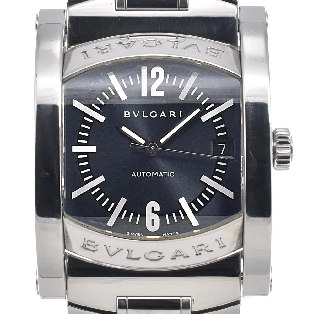 BVLGARI ASSIOMA DATE GRAY DIAL AUTOMATIC WATCH: Bvlgari Assioma Date Gray Dial Automatic Watch Brand: BVLGARI Type/Style: Wristwatch Material: Band Material Stainless Steel, Case Material Stainless Steel Color: Case Color Silver, Band Color