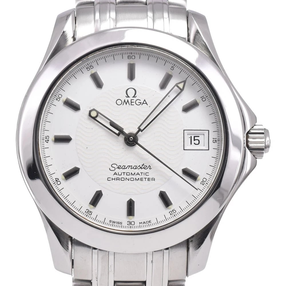 OMEGA SEAMASTER CHRONOMETER WHITE DIAL AUTOMATIC WATCH: Omega Seamaster Chronometer White Dial Automatic Watch Brand: OMEGA Type/Style: Wristwatch Material: Band Material Stainless Steel, Case Material Stainless Steel Color: Case Color Silver, Band Color S