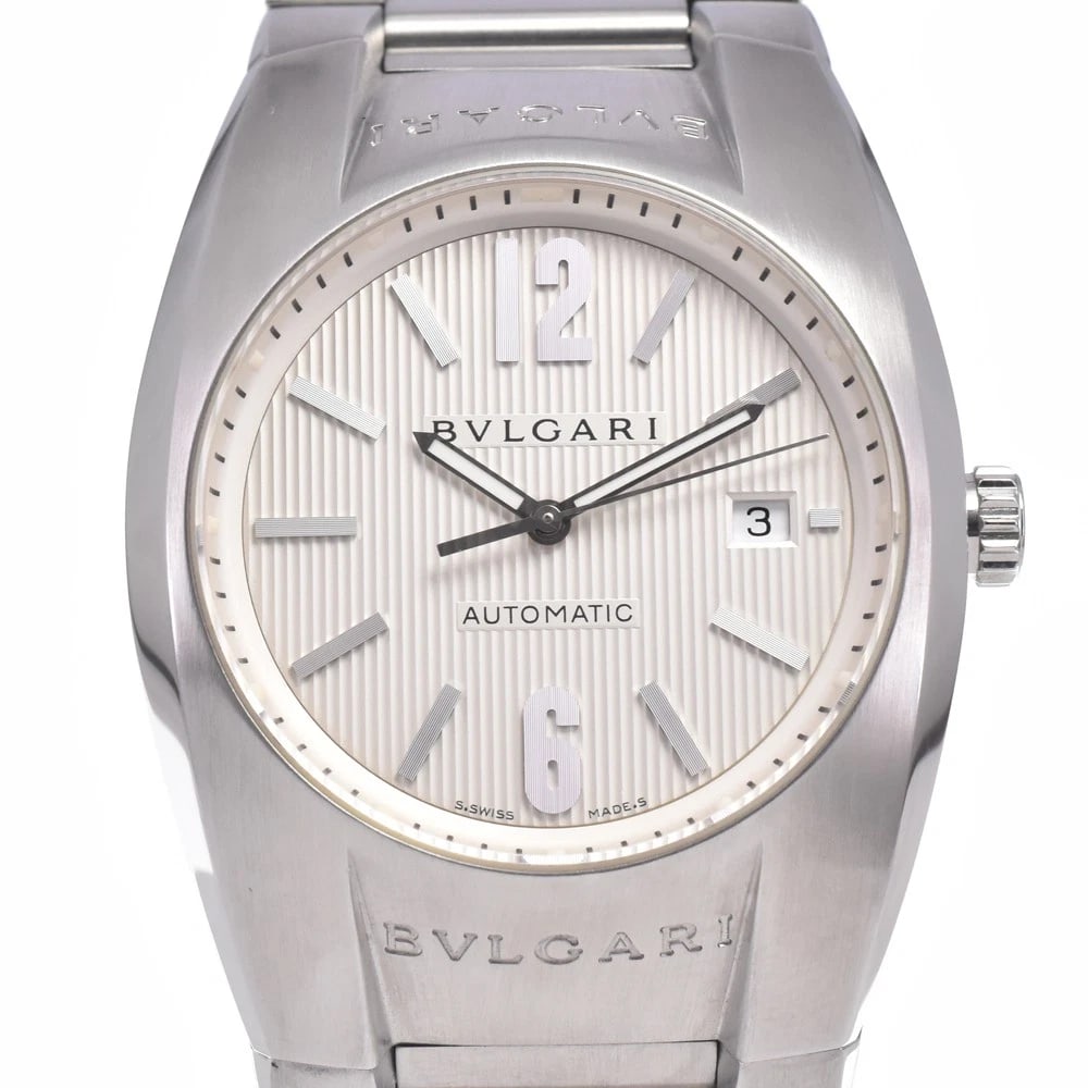 BVLGARI ELGON DATE SILVER DIAL AUTOMATIC WATCH: Bvlgari Elgon Date Silver Dial Automatic Watch Brand: BVLGARI Type/Style: Wristwatch Material: Band Material Stainless Steel, Case Material Stainless Steel Color: Case Color Silver, Band Color