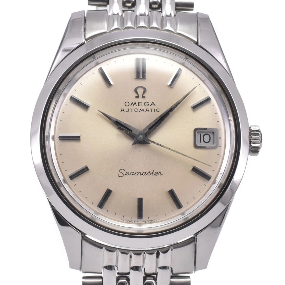 OMEGA SEAMASTER WATCH: Omega Seamaster Watch Brand: OMEGA Type/Style: Wristwatch Material: Band Material Stainless Steel, Case Material Stainless Steel Color: Case Color Silver, Band Color Silver, Dial Color Silver Size: