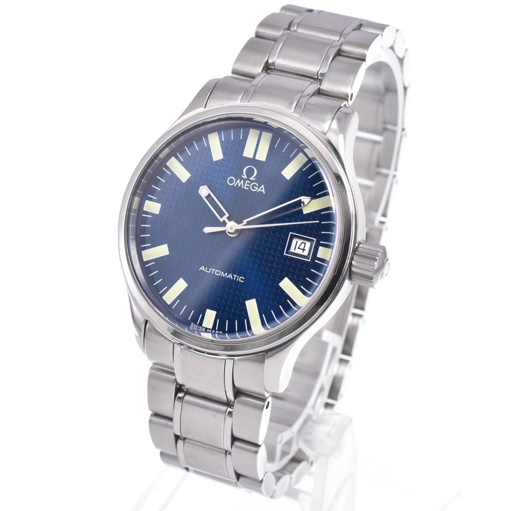 OMEGA CLASSIC DATE BLUE DIAL AUTOMATIC WATCH: Omega Classic Date Blue Dial Automatic Watch Brand: OMEGA Type/Style: Wristwatch Material: Band Material Stainless Steel, Case Material Stainless Steel Color: Case Color Silver, Band Color Silver, Dia